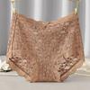 Women's Mid-Waisted Lace Seamless Tummy Control Sexy Triangle Panties for Summer