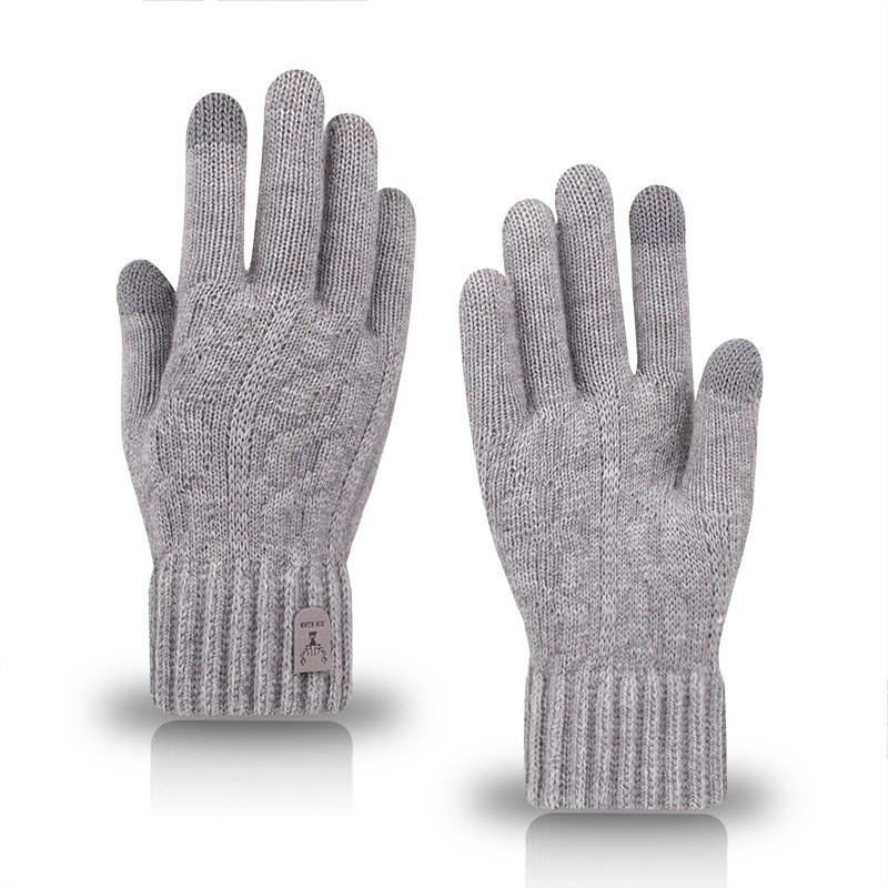 Latest Men's Warm Gloves Winter Touch Screen Plus Fleece Gloves Cold Warm Wool Knitted Gloves