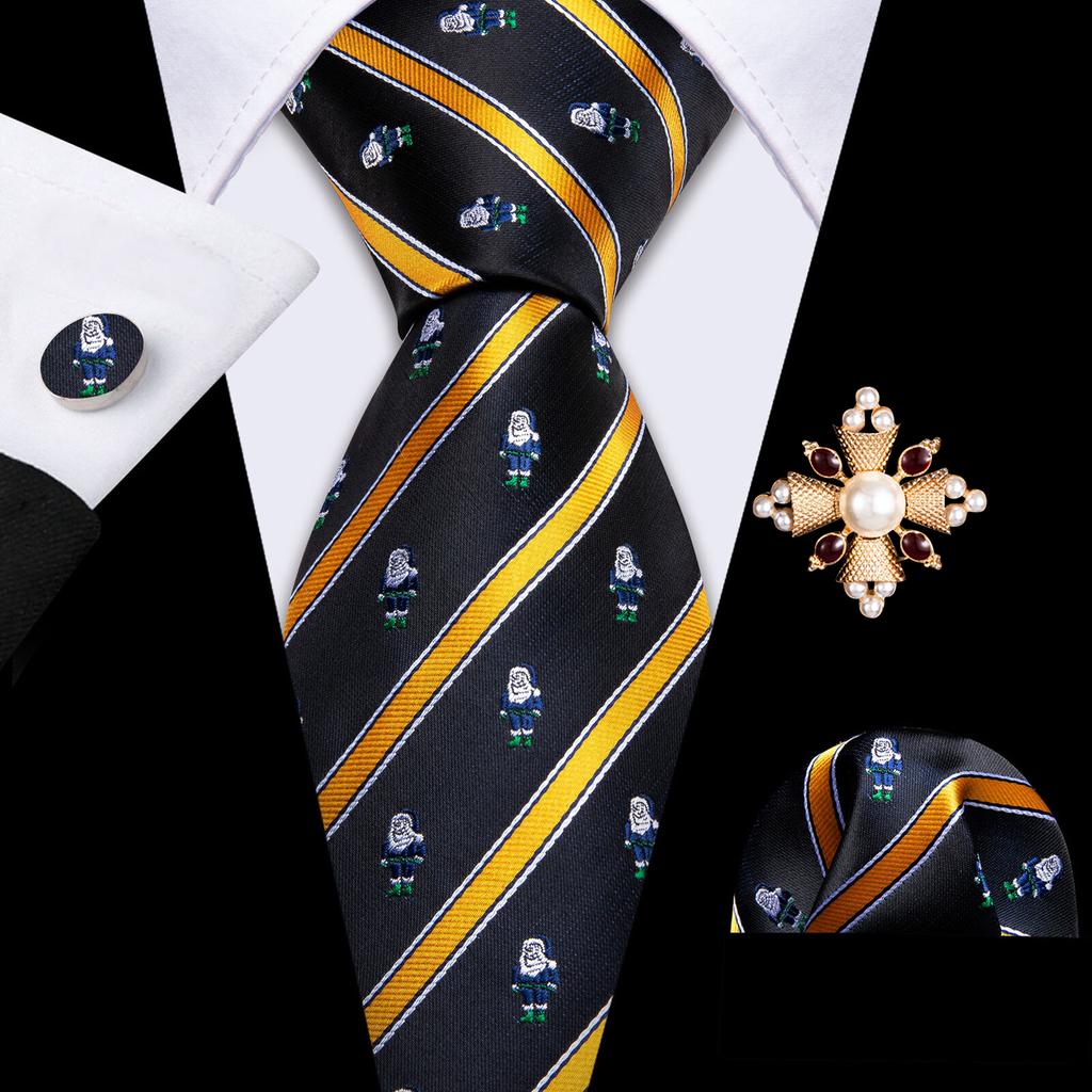 Комплект для мужчин: галстук, брошь и карманный платок