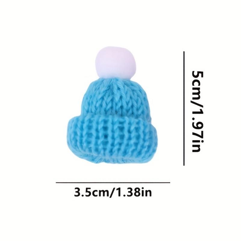 10 шт. Мини-вязаные шапки, рождественская шапка, шерстяная кукольная шапка для рождественских украшений, материалы для шитья и рукоделия, украшения для рождественской елки