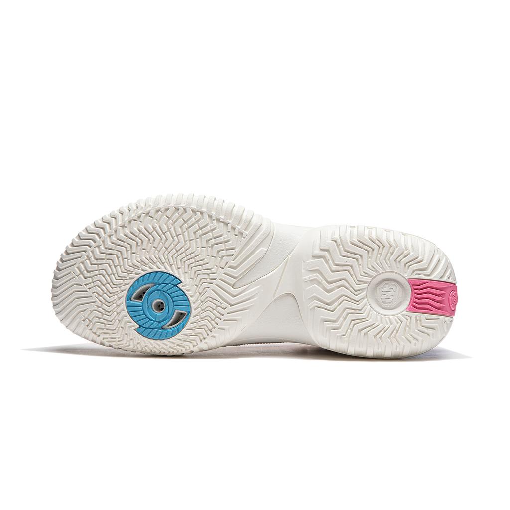 Li Ning Storm 2024 Амортизирующие Дышащие Легкие Упругие Низкие Баскетбольные Кроссовки Мужские Белый Розовый ABFU017-2