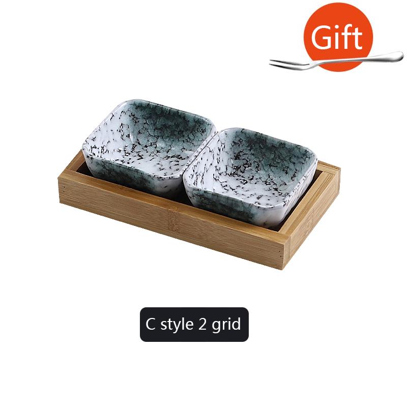 Креативные керамические тарелки для фруктовых закусок, набор для еды, японская посуда INS с подносом, сервировочные блюда, домашняя ваза для фруктов, поднос для закусок