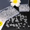 120 Transparent Heart Push Pins for Office, Posters, Postcards, and Corkboard Decorations