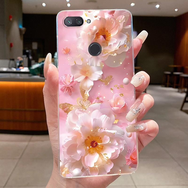 Phone Case For Xiaomi Mi 8 Lite Butterfly Bow Protective Casing Transparent Funda Shockproof Capa Shell Soft Silicone TPU Cover