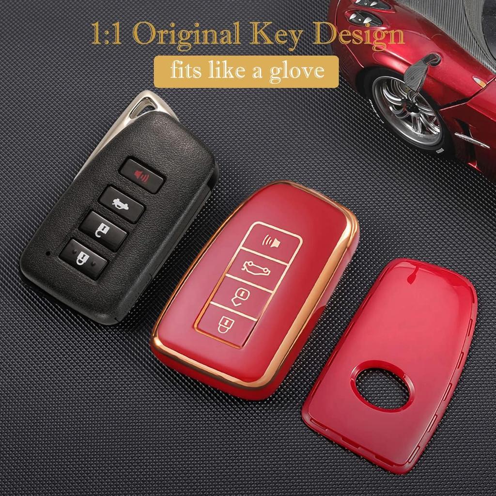 Чехол для ключа Lexus Key Fob Cover, для Lexus ES RX GS GX is LC LS NX RS LX RC Premium Soft TPU Full Cover Protection Key Fob Case Remote Key Holder