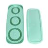 Silicone Ice Cube Tray Easy Release Ice Cubes Maker with Spill Resistant Removable Lid Bin for Cocktail Tea Coffee Cyan
