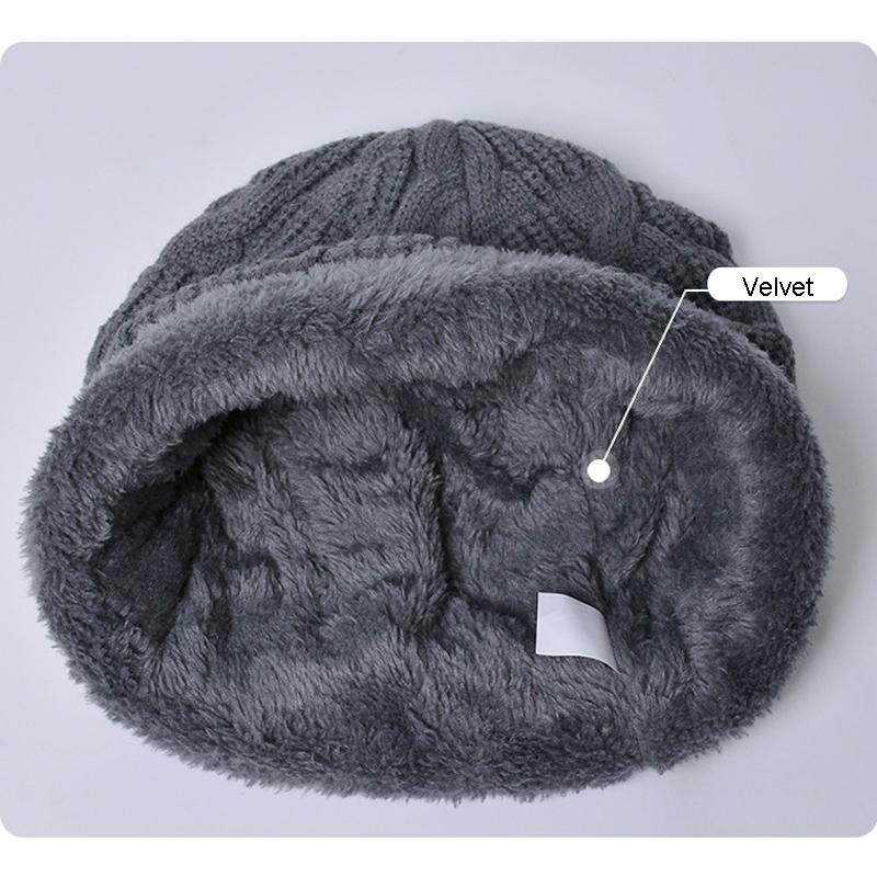 Осень-зима уличная теплая шерстяная шапка лыжная шапка шарф комплект мужские шапочки Skullies женские вязаная шапка бархатная утолщенная шапка Балаклава
