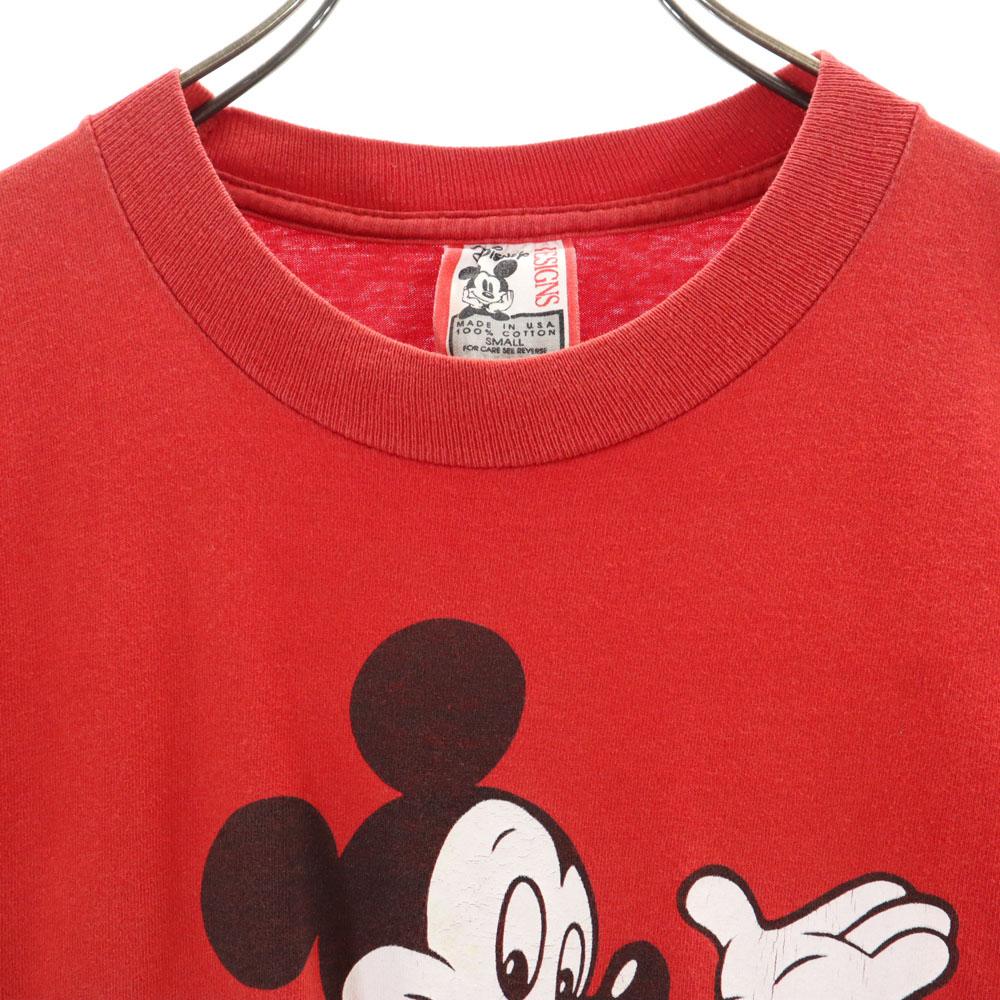 Disney 90-е Сделано в США Старая футболка с коротким рукавом S ДИЗАЙНЫ Микки Маус Мужская Б/У