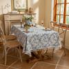 Farmhouse Floral Tablecloth, Vintage Cotton Linen Table Cloth, Washable Rectangle Table Cover for Wedding Party Dining Kitchen