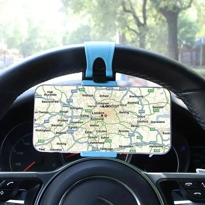 Новый универсальный автомобильный держатель для телефона, кронштейн для руля автомобиля, стойка для автомобильной навигации, телескопический зажим, держатель для мобильных телефонов в автомобиль