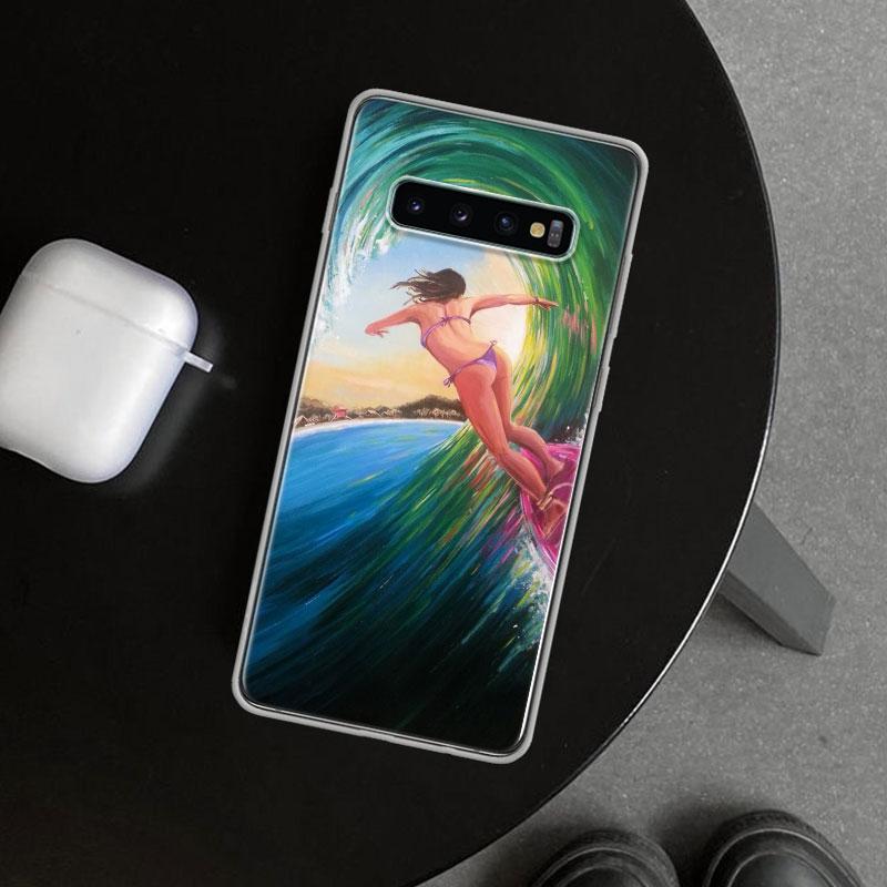 Эстетичный чехол для телефона с рисунком доски для серфинга для Samsung Galaxy S26 S25 Edge S24 S23 Ultra S22 Plus S21 FE S20 + Художественные Индивидуальные Fundas