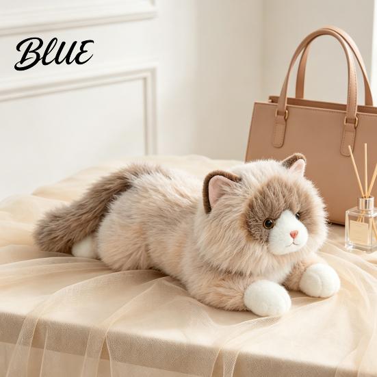 Изысканный реалистичный котенок Подарок Живая кукла-тряпичная кошка Плюшевая игрушка Набитое животное Подушка для сна Снятие стресса Обнимашки 45 см Пушистая подушка,