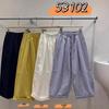 Women's High Waist Japanese Style Patchwork Carrot Pants - Spring/Summer, Plus Size, Elastic Waist, Casual Loose Fit, Nine-Point Length