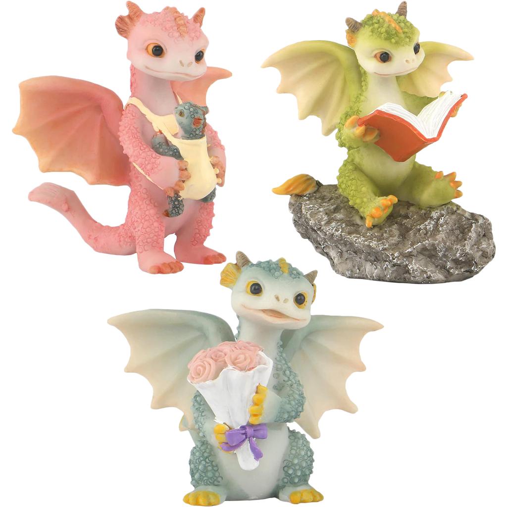 Fantasy Dragon Resin Sculpture Waterproof Miniature Decor for Aquarium Zen Garden & Patio Mythical Creature Collectible Art Gift