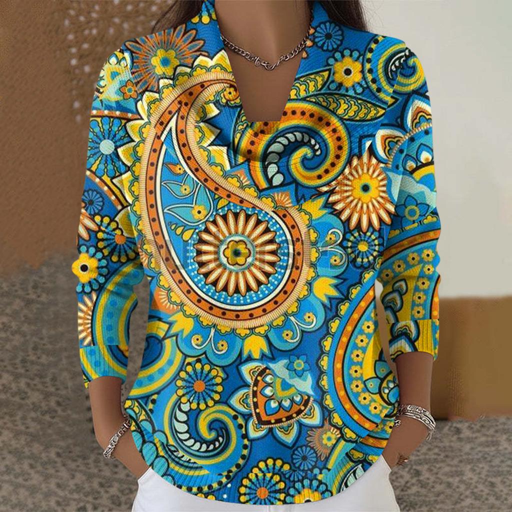 Женский повседневный и модный свитер с круглым вырезом, длинными рукавами и принтом