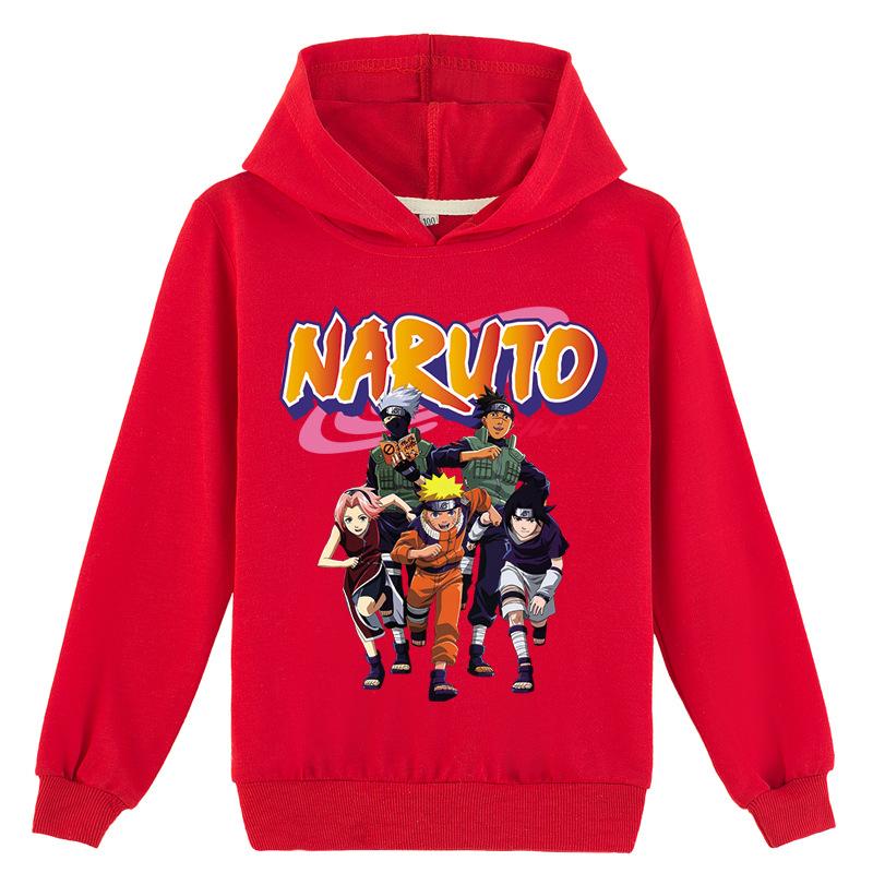 Толстовка с капюшоном из японского аниме «Наруто», повседневные хлопковые толстовки с капюшоном для мальчиков и девочек, крутая толстовка с капюшоном с героями мультфильмов, топы, детский пуловер, спортивная одежда, топы