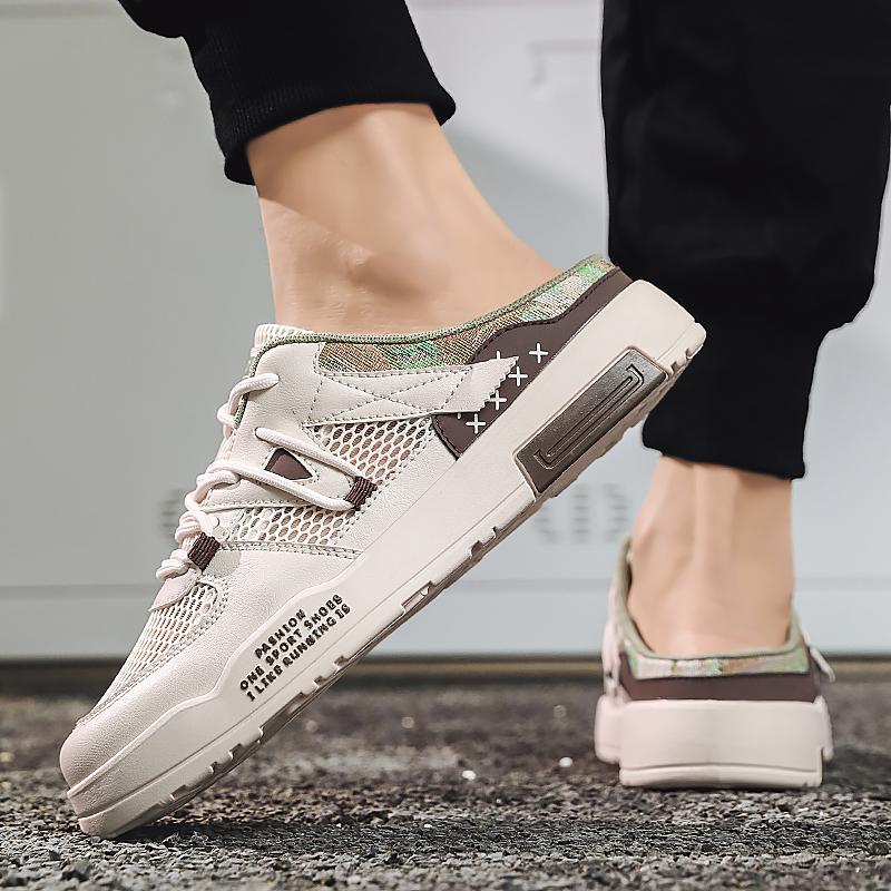 Мужская спортивная обувь Летние мюли с открытой спиной Повседневные сандалии Кроссовки Сабо Студенческие тапочки больших размеров