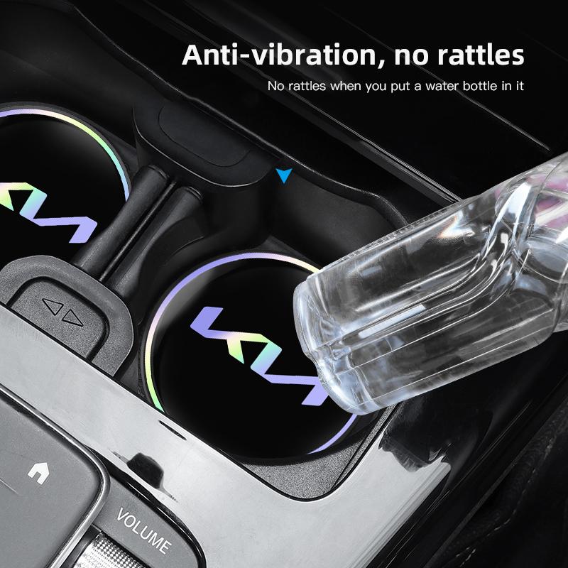 CLFW1 2Pcs Silicone Car Coaster Laser Vehicle Anti-slip Pad Water Cup Slot Mat For Kia KN GT-Line Sportage Ceed Rio Picanto Sorento