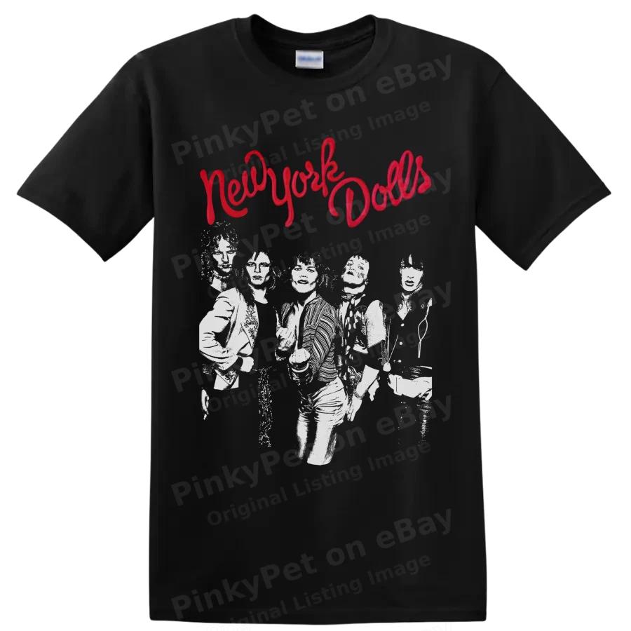 Футболка с принтом панк-рок группы New York Dolls Винтажная музыкальная графическая футболка Ретро Подарок для фаната