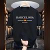 Summer Fashion Men's T-shirt Barcenola Printed 100% Cotton Casual Loose Short-sleeved Soft and Breathable Top T-shirt for Men