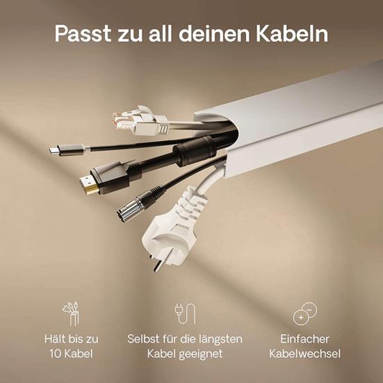 Magnetic Cable Management Channel No Drill Under-Desk Leg Wire Hider Cover Aluminum Alloy Home Office Network Power Cord Organizer