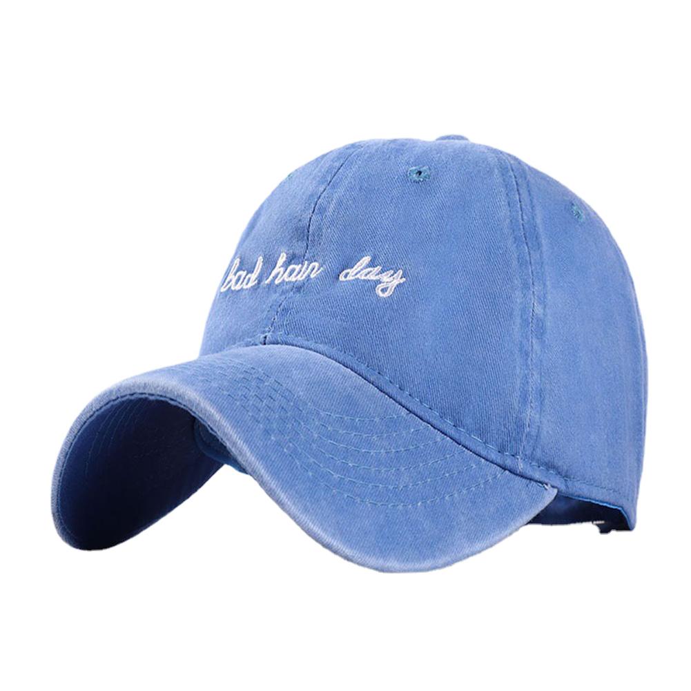 Fashion Bad Hair Day Letter Embroidery Wash Cotton Baseball Caps Hip Hop Outdoor Adjustable Casual Dad Hats for Men Women
