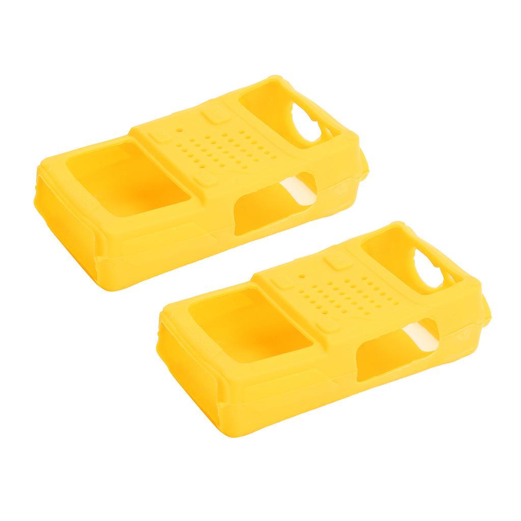 2PCS Mini Walky Talky Silicone Protective Soft Cover TwoWay Radio Protector for Baofeng UV5R(Yellow