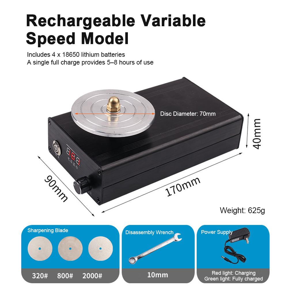 Электрическая точилка для ножей кухонная с регулируемой скоростью, заточной станок, перезаряжаемая шлифовальная машина для лезвий, машина для полировки лезвий ножей