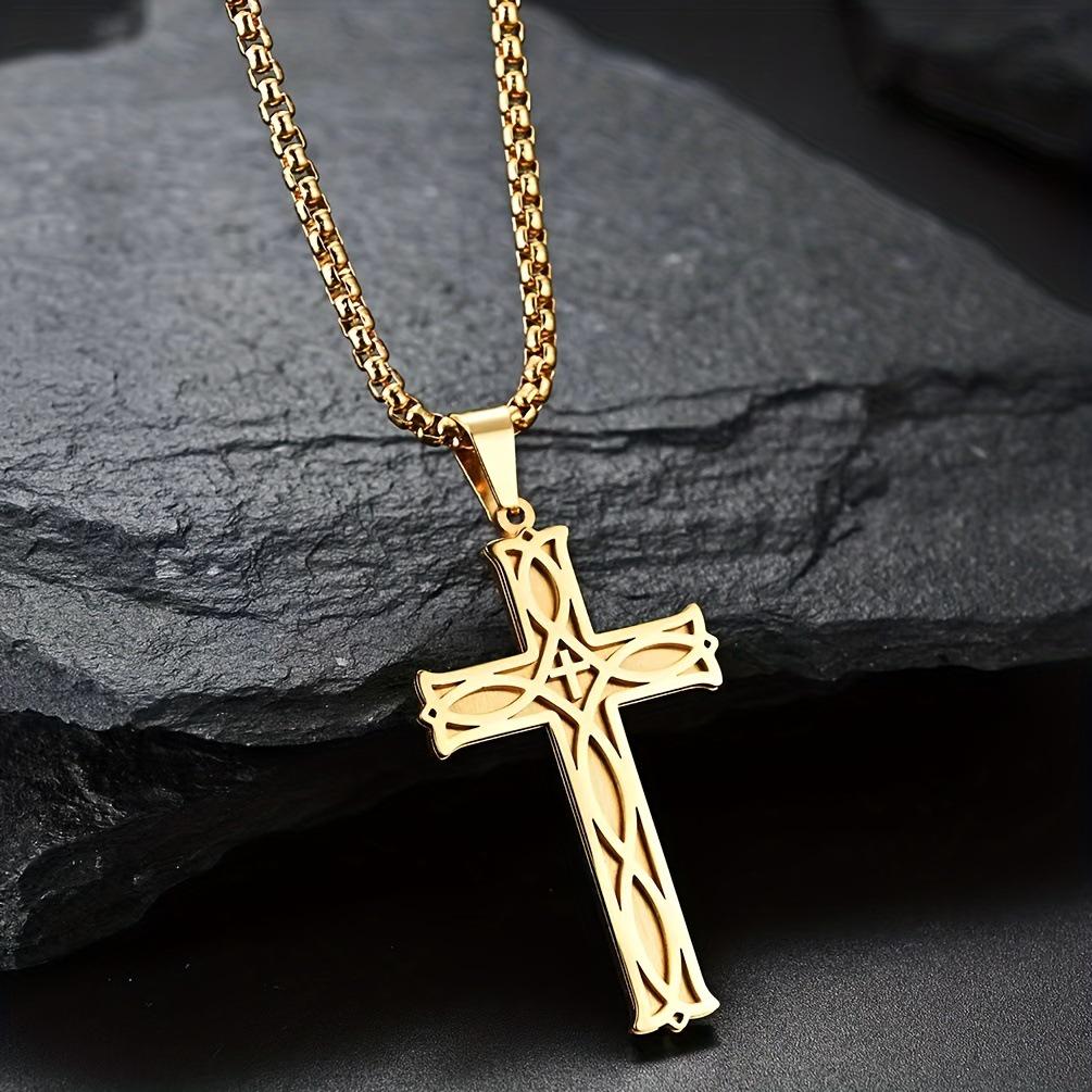 Minimalist Titanium Steel Irish Knot Cross Necklace - Trendy, Versatile, Fade-Resistant Pendant for Men & Couples