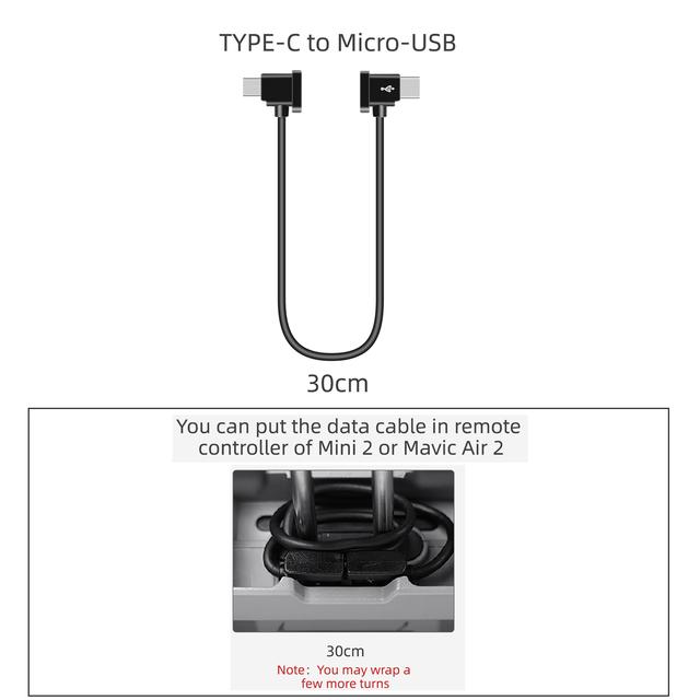 30CM 1M Mavic Air 2/Mini 2 Drone Remote Controller Micro USB Type-C IOS Android Data Cable Tablet Line Wire For DJI Mavic Air 2