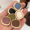 10Pcs/lot 17/21/25mm Multicolor Sunken Shape Metal Button Rectangular Beige Black Coffee Sweater Hair Rope Decorative Button