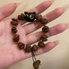 Handmade Natural Coffee Bean Bracelet Elastic Coconut Chip Wood Chip Braided Hand Decoration Bracelet For Women