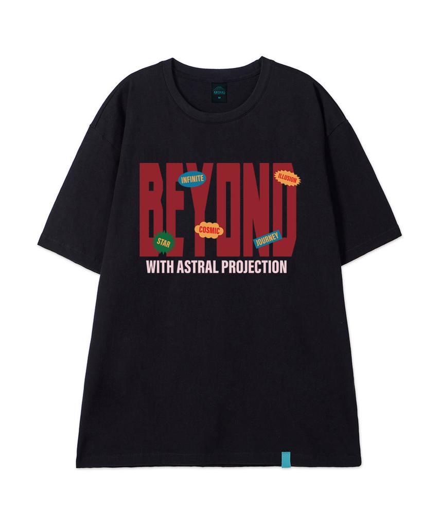 ASTRAL PROJECTION [Beyond With Astral] Cotton Loose Fit Short Sleeve T-Shirt_Black