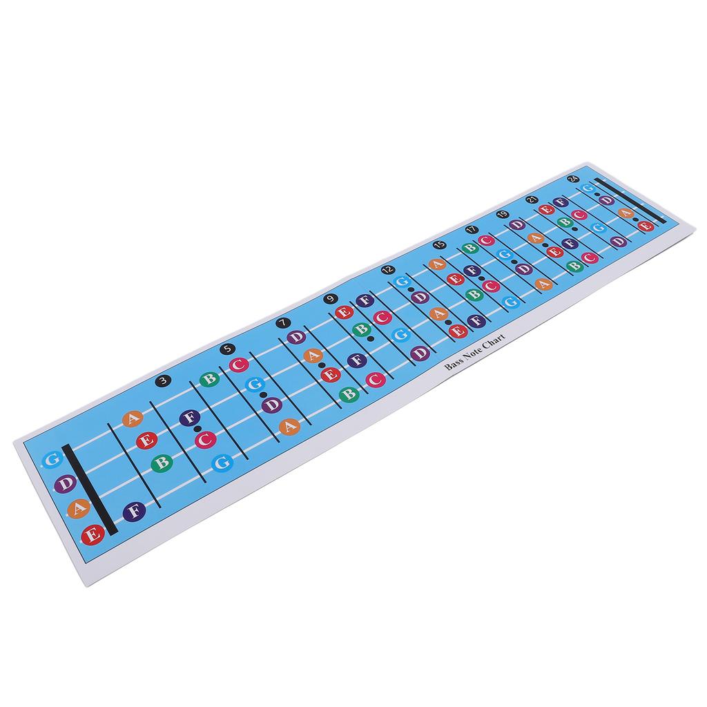 Bass Guitar Fretboard Note Chart Color Coded Quick Learning 4 String Bass Scale Chart