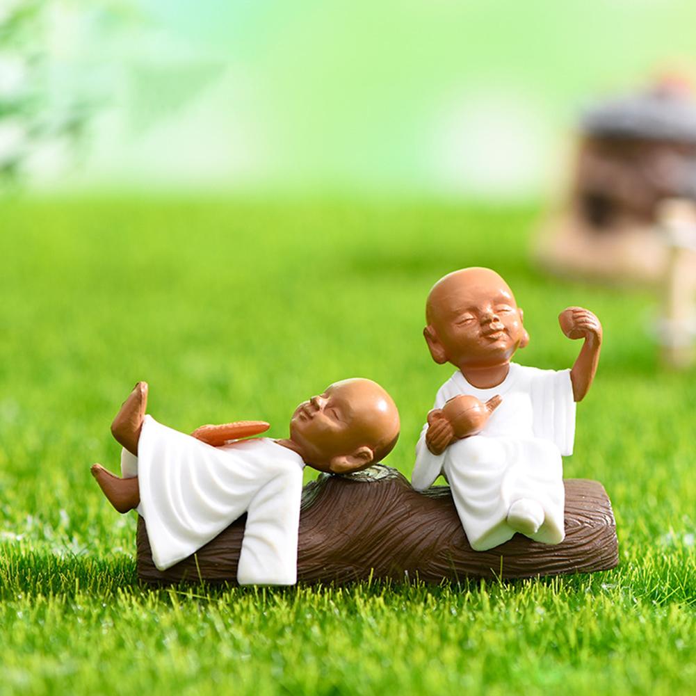Monk Figurine Desktop Ornament Waterproof Rust-proof Micro Landscape Diy Home Decoration Accessories