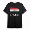 Женская короткая футболка оверсайз с каллиграфией и флагом Ирака, мягкая, удобная, хлопковая, черная