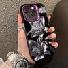Черно-белый цветочный узор с лилиями Чехол для телефона Для iPhone 17 Air 16 Pro Max XS X XR 17E 16E 16 Plus 15 14 13 12 11 Матовый чехол