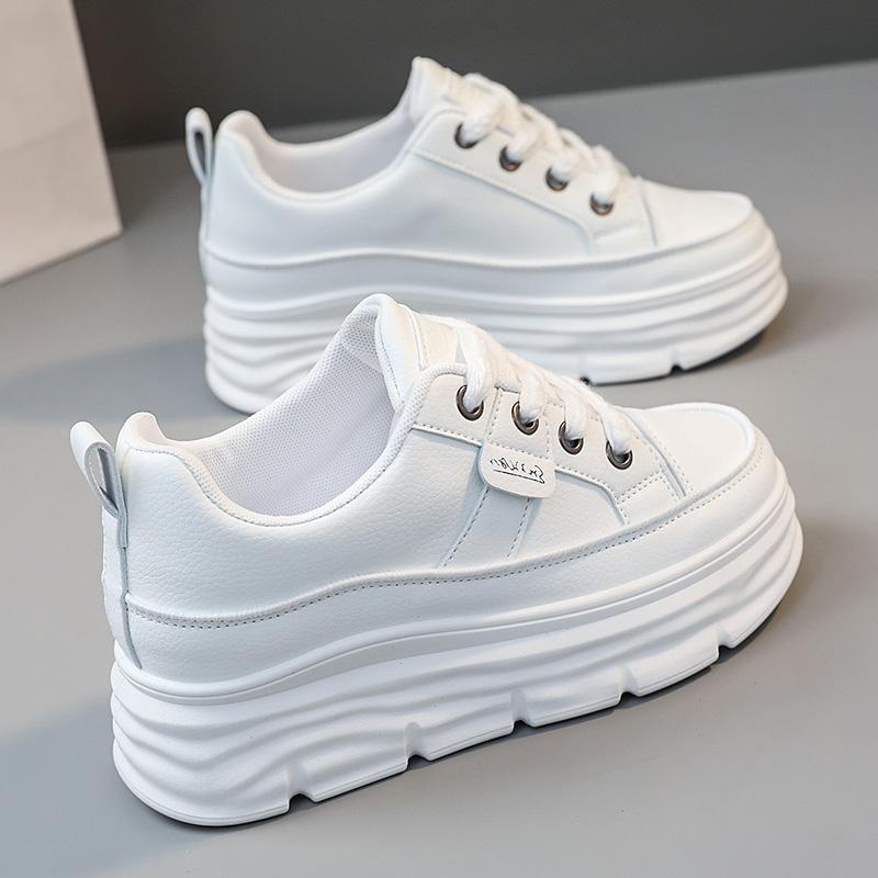 TUINANLE Обувь на танкетке для женщин, кроссовки на скрытом каблуке, осень-весна, женские белые туфли на платформе