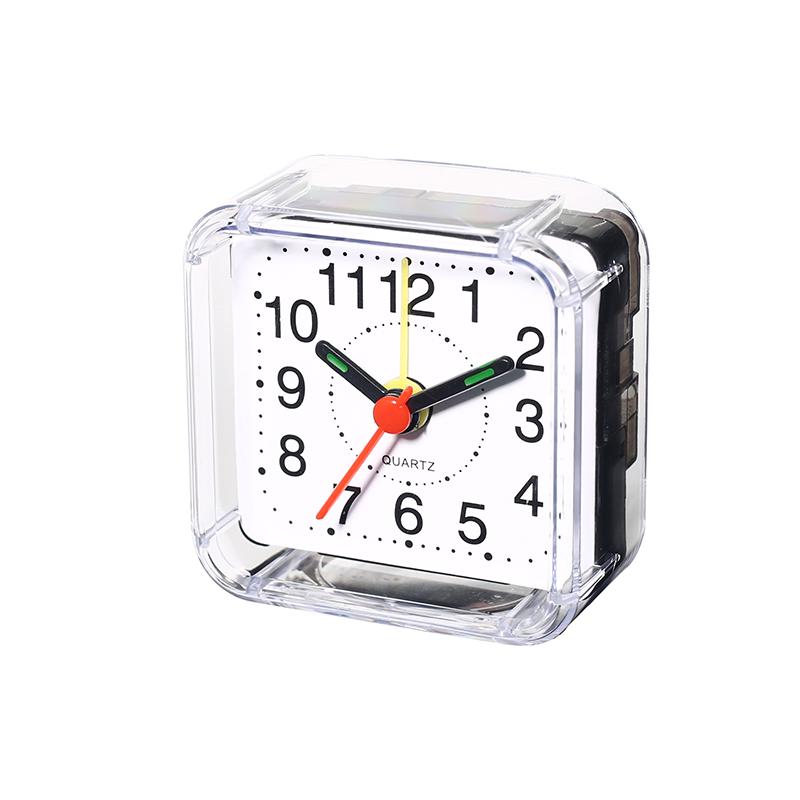 Square Alarm Clock Bedside Small Clear Acrylic Frame Colorful Hands Quartz Movement For Accurate Time Desk Clock For Bedroom2