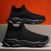 High-top Men's Shoes New Spring Platform Versatile One-pedal Fly-woven Socks Shoes Leisure Travel Sports Tide Shoes 2025