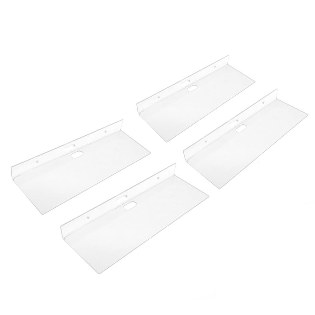 4 Pack Clear Acrylic Floating Shelves Wall Mounted Shelf for Anime Ornament Cosmetics Bathroom Livin