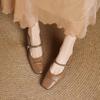 Krazing Pot Cow Skin Spring Summer Size 41 Low Heels Women Square Toe Shallow Pumps