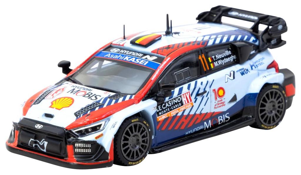 TARMACWORKS 164 Hyundai i20 N Rally1 Hybrid Победитель Ралли Монте-Карло 2024 Тьерри НевилльМартен Вейдеге Готовый продукт T64-089-24MCR11