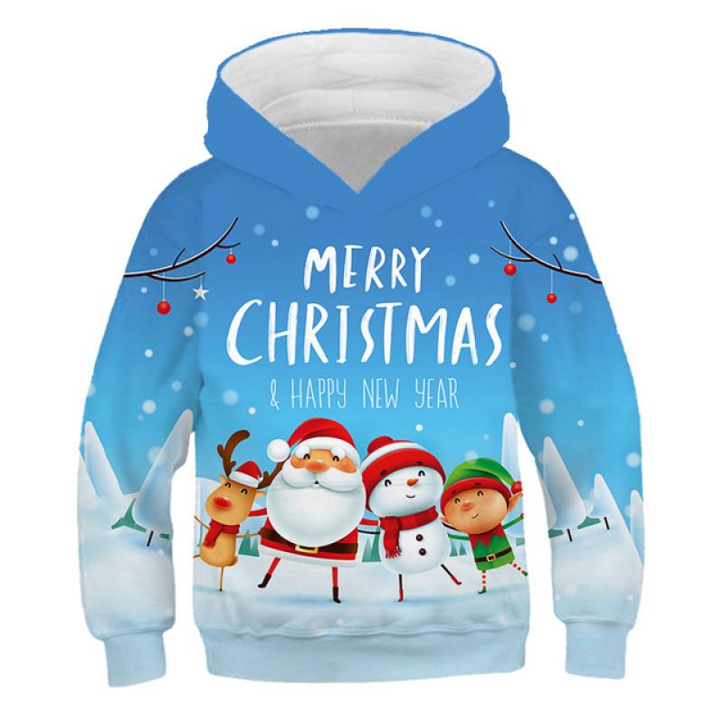 5-14 Years Boys Hoodies Girls Pullover Autumn 3D Snowman Print Teenagers Christmas Halloween Gift New Children Sweatshirt Coat