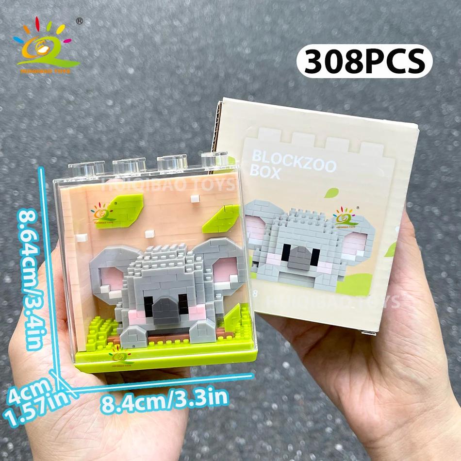 HUIQIBAO Детская мини-елка Санта-Клаус Модель Микро-кирпичики Конструктор Город DIY ZOO Животные Витрины Игрушки Подарок