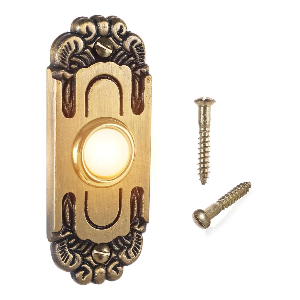 Wiring Door Bells Push Buttons Wall Mounted Doorbell Switches LED Lighted Door Bells Button for Most Door Bells Chimes