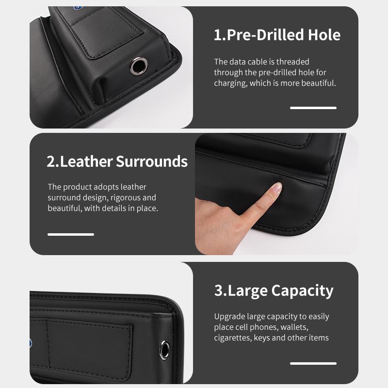 Car Seat Crevice Wallet Phone ID Card Slit Gaps Storage Box For Ford Escape Ecosport Fusion Explorer Expedition Taurus