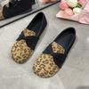 2025 Fashion Mid Flats Walking Shoes Light Leopard Women Chunky Loafers Shoes New Hot Suede Brand Pumps Casual Round Toe Dress