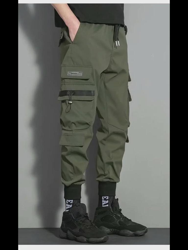 Мужской зимний комбинезон из утолщенного бархата - износостойкий, свободный крой, многокарманные рабочие брюки с манжетами