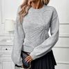 2025 Autumn and Winter New Fashion Long-sleeved Knitted Solid Color Casual Versatile Pullover Sweater for Women
